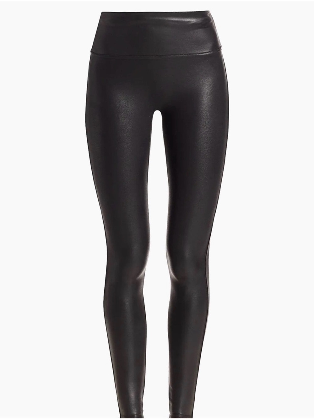 SPANX Faux Leather High-Waist Leggings - Black Medium